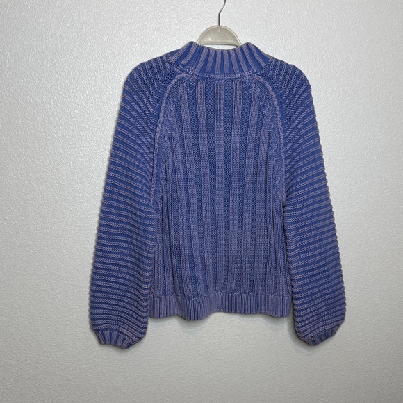 Free People Sweetheart Chunky Knit Sweater Blue S - Picture 6 of 6